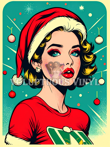 Christmas Pop Art ~ Deluxe Art Print, Vinyl Sticker Set