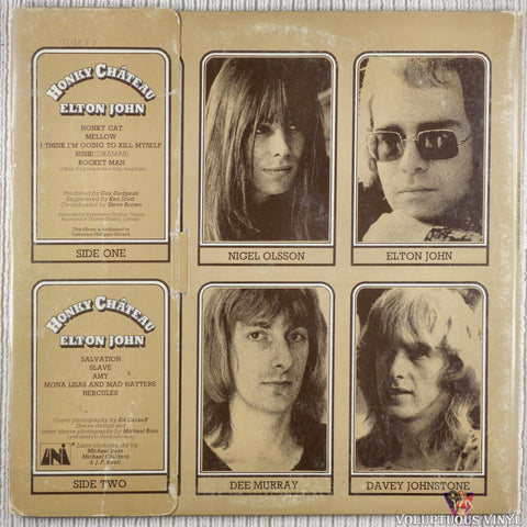 Elton John – Honky Château vinyl record back cover