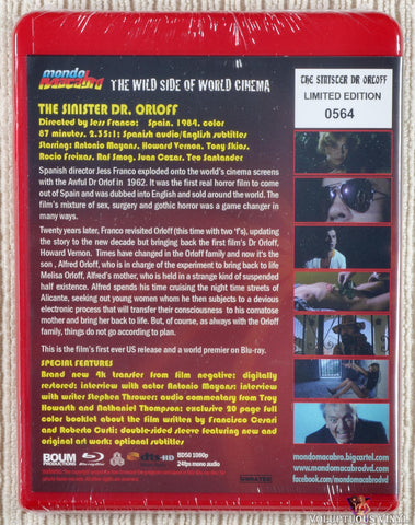 The Sinister Dr. Orloff Blu-ray back cover