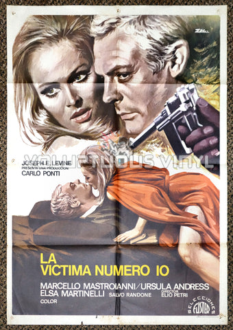 The 10th Victim (1975) - Spanish 1-Sheet - Fantastic Ursula Andress Artwork!