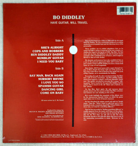 Bo Diddley – Have Guitar, Will Travel vinyl record back cover