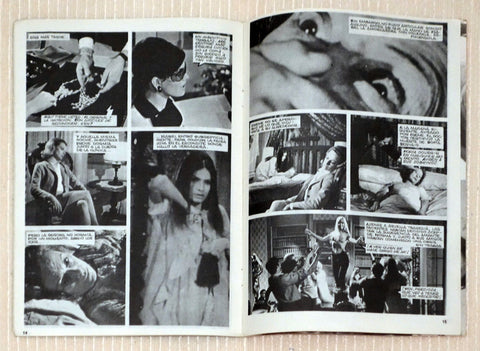 Comic book style pages for a photo novella starring Marisa Mell