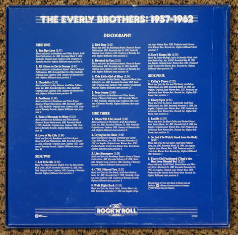 The Rock 'N' Roll Era The Everly Brothers 1957-1962 vinyl record back cover