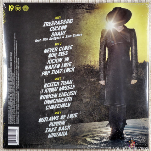 Adam Lambert ‎– Trespassing vinyl record back cover
