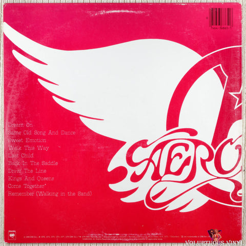 Aerosmith – Aerosmith's Greatest Hits vinyl record back cover