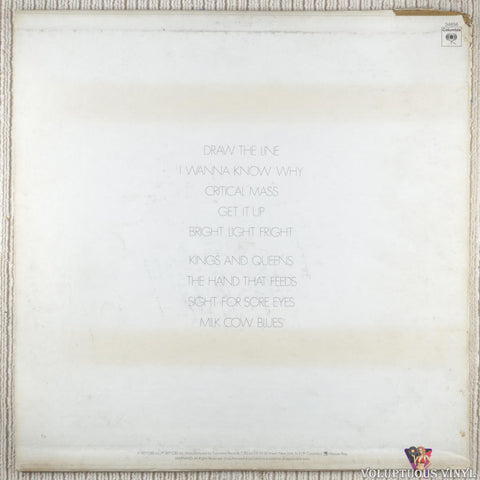 Aerosmith – Draw The Line vinyl record back cover