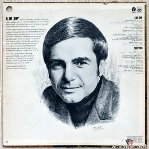 Al De Lory ‎– Plays Song From M*A*S*H vinyl record back cover