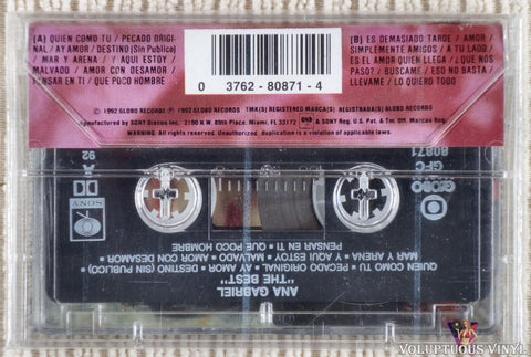 Ana Gabriel – The Best cassette tape back cover