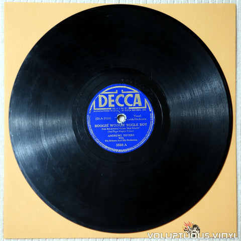 The Andrews Sisters – Boogie Woogie Bugle Boy / Bounce Me Brother With A Solid Four (1941) 10" Shellac