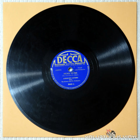 The Andrews Sisters – Mean To Me / Sweet Molly Malone (1940) 10" Shellac