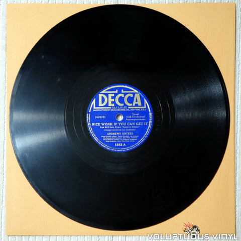 The Andrews Sisters – Nice Work If You Can Get It / Bei Mir Bist Du Schön (1937) 10" Shellac