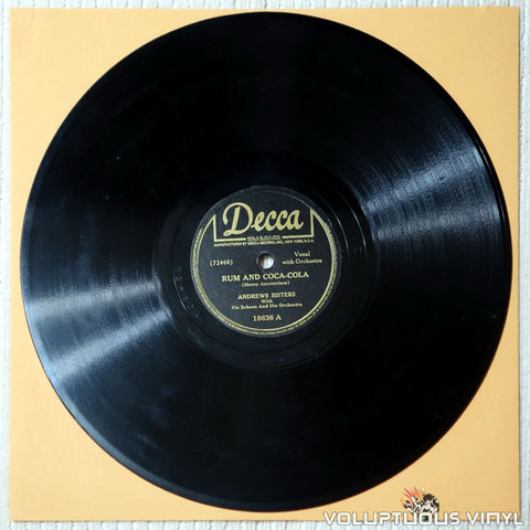 The Andrews Sisters – Rum And Coca-Cola / One Meat Ball (1944) 10" Shellac