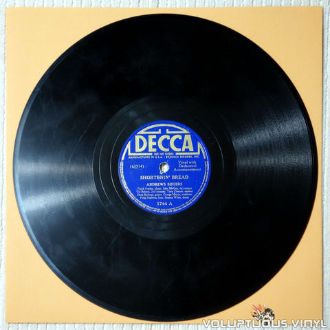 The Andrews Sisters – Short'nin' Bread / Ooooo-Oh Boom ‎ (1938) 10" Shellac