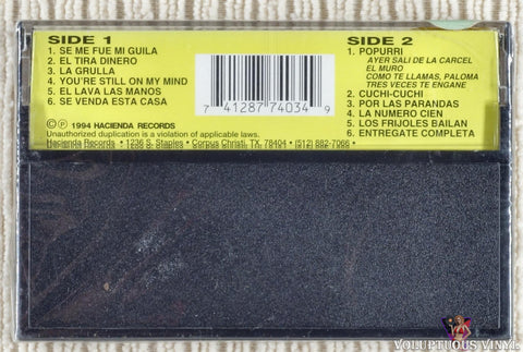 Angel Flores – Se Me Fue Mi Guila cassette tape back cover