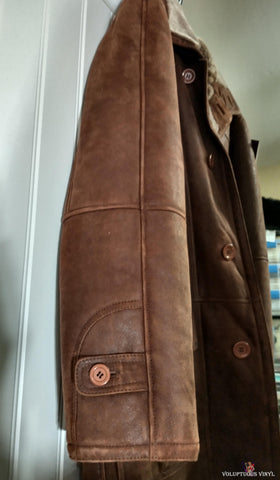 Aston Leather Cognac Brisa 100% Lambskin & Shearling Jacket / Coat Men's Medium side