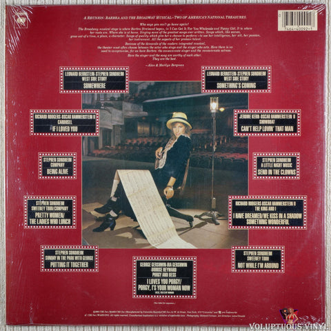 Barbra Streisand – The Broadway Album vinyl record back cover