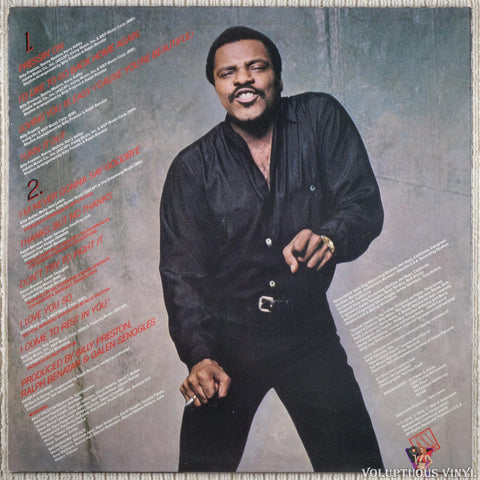 Billy Preston – Pressin' On vinyl record back cover