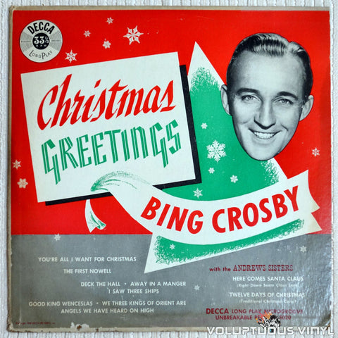 Bing Crosby With The Andrews Sisters – Christmas Greetings (1949) 10", Mono