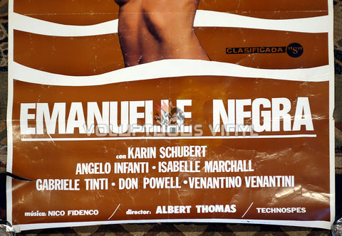 Black Emanuelle [Emanuelle negra] (1978) - Spanish 1-Sheet - Laura Gemser Nude Poster - Bottom Half