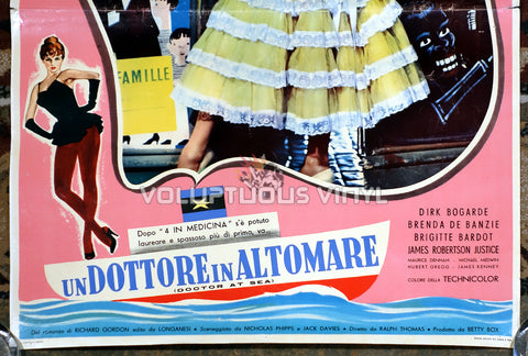 Doctor At Sea [Un dottore in alto mare] (1955) Italian Fotobusta - Sexy Young Brigitte Bardot - Bottom Half