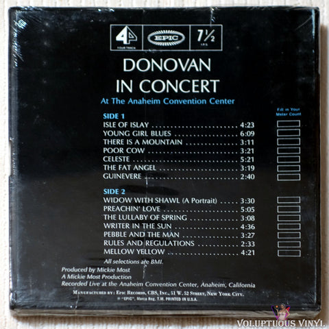 Donovan ‎– Donovan In Concert reel to reel back cover
