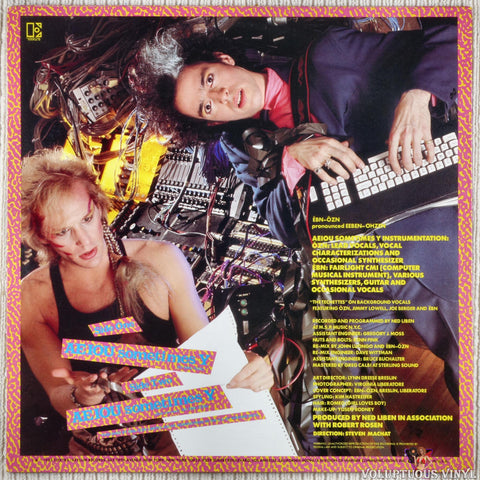 Ēbn-Ōzn – AEIOU Sometimes Y vinyl record back cover