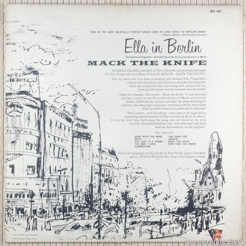 Ella Fitzgerald Accompanied By The Paul Smith Quartet – Mack The Knife Ella In Berlin vinyl record back cover