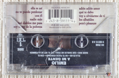 Emilio ‎– A Mi Gente cassette tape back cover