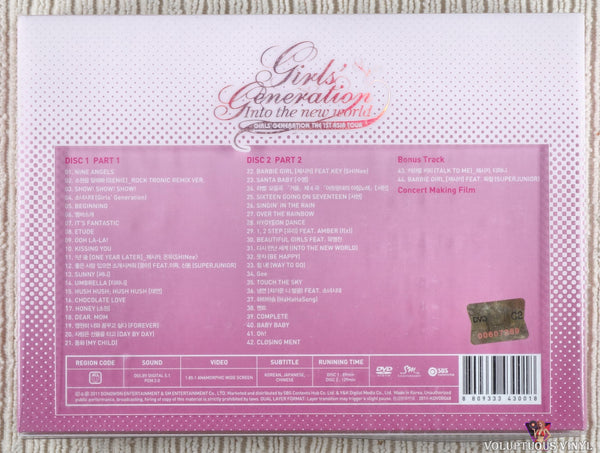 Girls' Generation – Into The New World: The 1st Asia Tour (2011) 2xDVD,  Korean Press