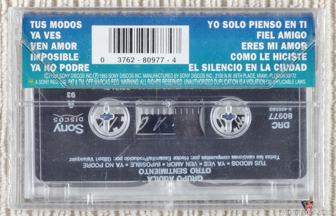 Grupo Aguila – Otro Sentimiento cassette tape back cover