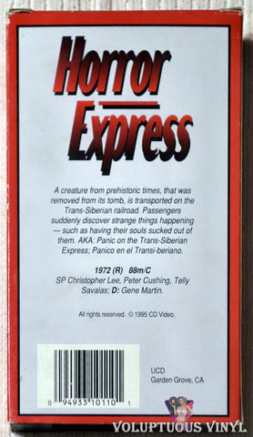 Horror Express VHS back cover