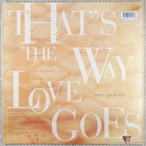 Janet Jackson – That's The Way Love Goes vinyl record back cover