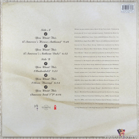 Janet Jackson – You Want This vinyl record back cover