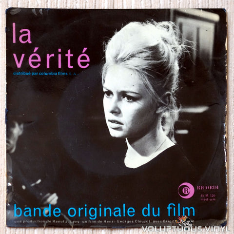Jean Bonal ‎– Bande Orignale Du Film "La Vérité" vinyl record front cover