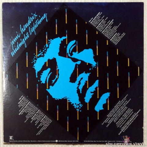 Jimi Hendrix – Midnight Lightning vinyl record back cover