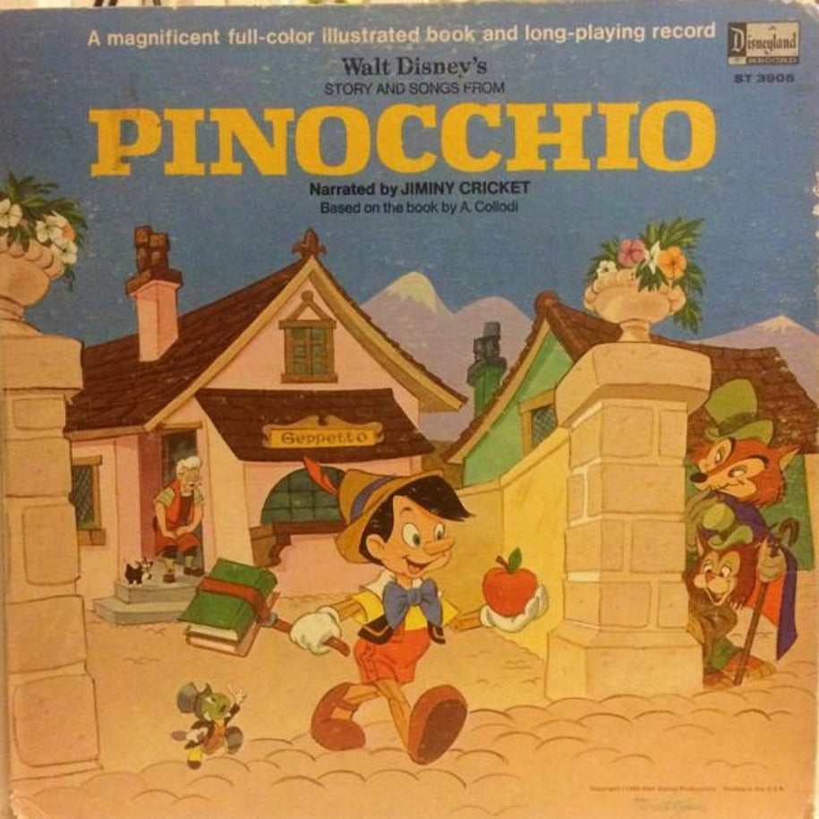 Jiminy Cricket – Walt Disney's Story And Songs From Pinocchio vinyl record front cover