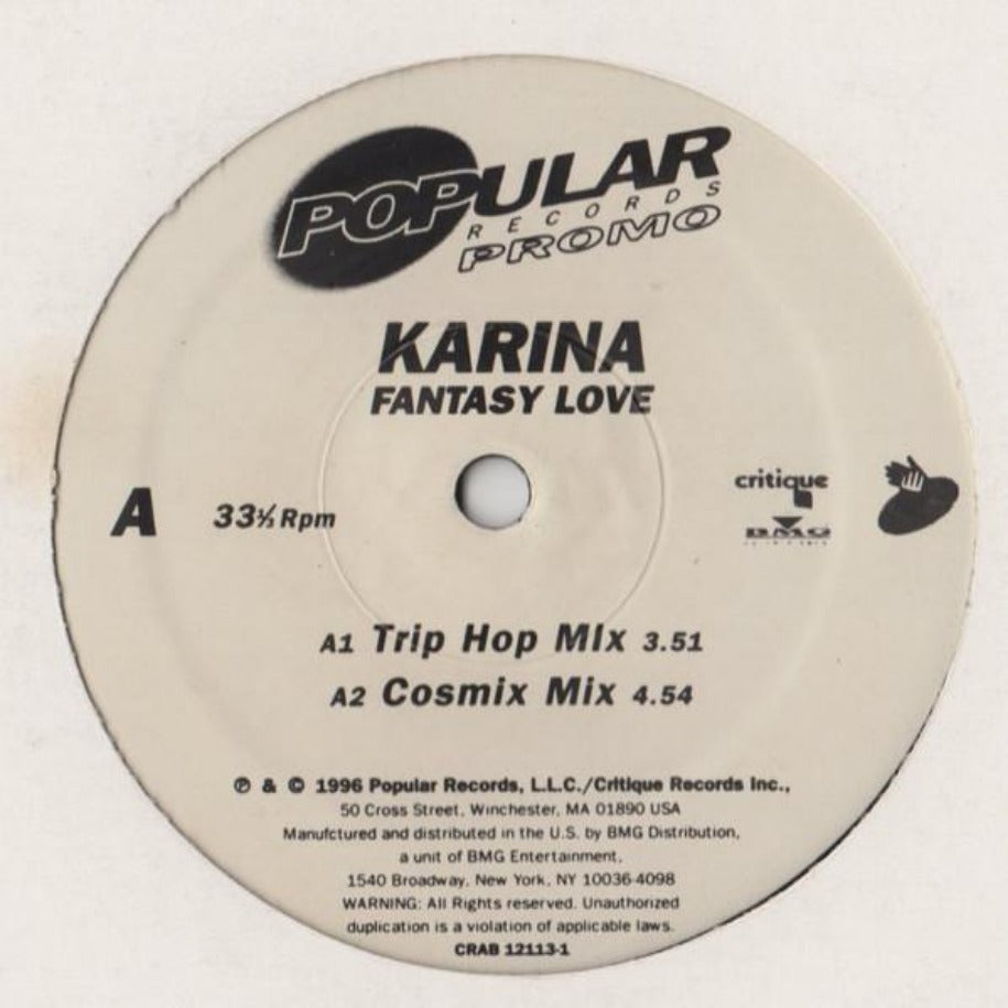 Karina Greer – Fantasy Love vinyl record side A