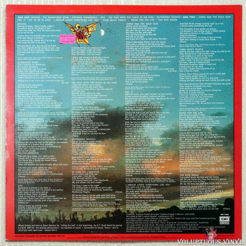 Kate Bush – The Kick Inside vinyl record back cover