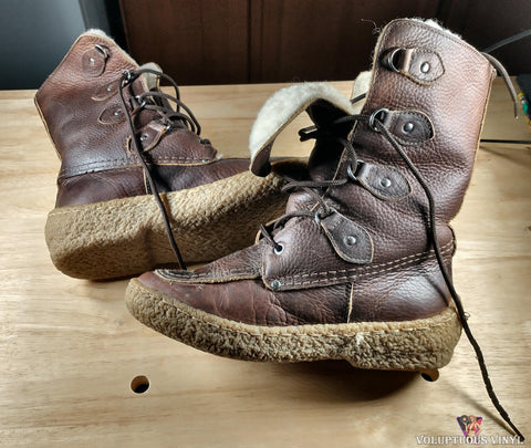 Peanut Brown Fleece Lined  10" Mukluks Boots Crepe Soles Men's Size 8