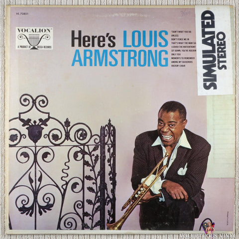Louis Armstrong – Here's Louis Armstrong vinyl record front cover