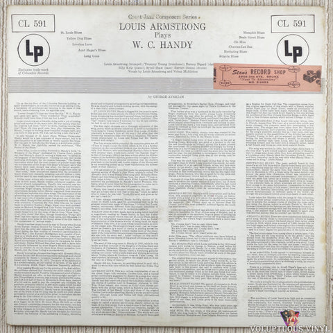 Louis Armstrong – Plays W.C. Handy vinyl record back cover