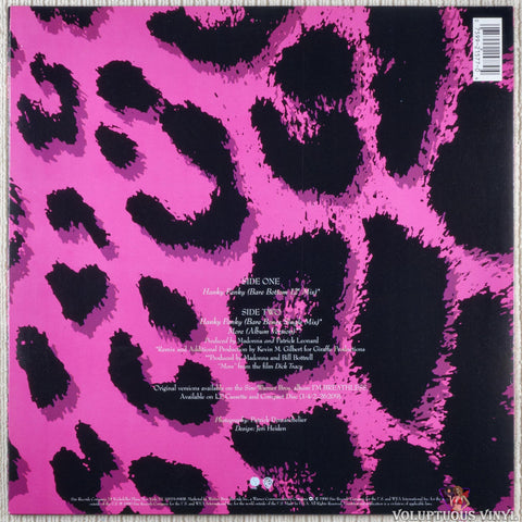 Madonna – Hanky Panky vinyl record back cover