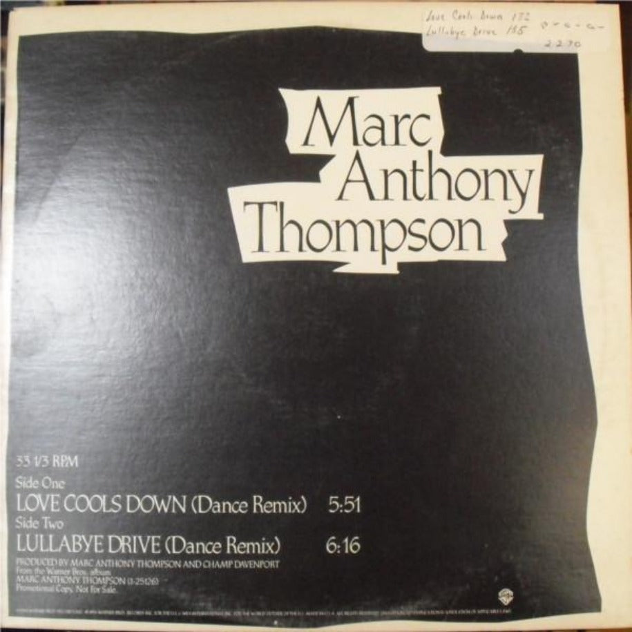 Marc Anthony Thompson ‎– Love Cools Down vinyl record front cover