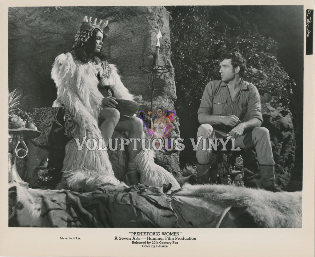 Martine Beswick Sitting On Her Thrown In Prehistoric Women photograph