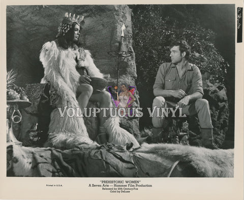 Martine Beswick Sitting On Her Thrown In Prehistoric Women photograph