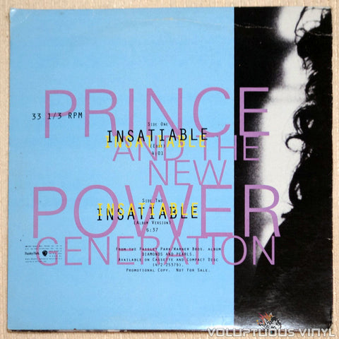 Prince And The New Power Generation ‎– Insatiable - Vinyl Record - Back Cover