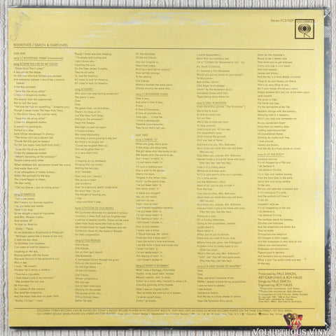 Simon & Garfunkel – Bookends vinyl record back cover