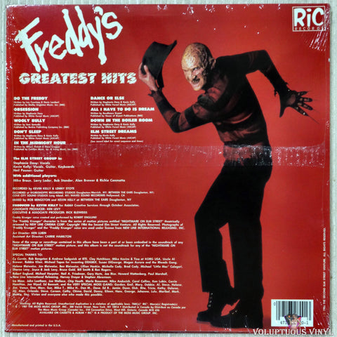 The Elm Street Group – Freddy's Greatest Hits vinyl record back cover