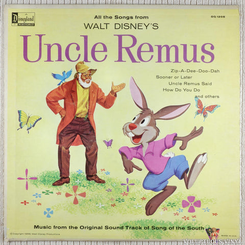 Various – All The Songs From Walt Disney's Uncle Remus vinyl record front cover
