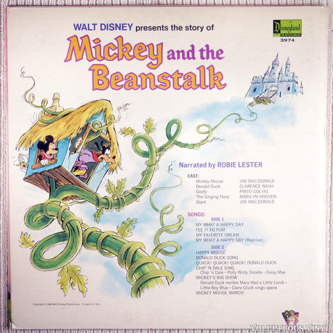 Various – The Story Of Mickey And The Beanstalk vinyl record back cover